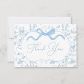 Blue Bow Baby shower Boy bedankpas Bedankkaart (Voorkant)