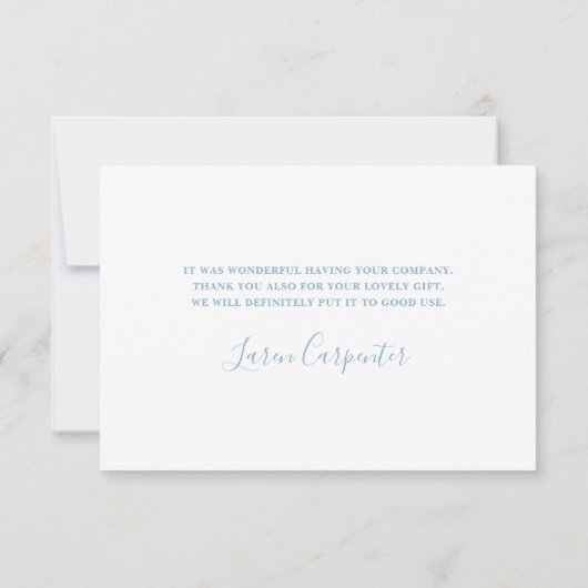 Blue Bow Baby shower Boy bedankpas Bedankkaart (Achterkant)