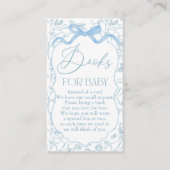 Blue Bow Baby shower Boy Book Informatiekaartje (Voorkant)