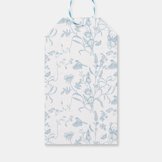 Blue Bow Baby shower Boy Gift Label Cadeaulabel (Achterkant)