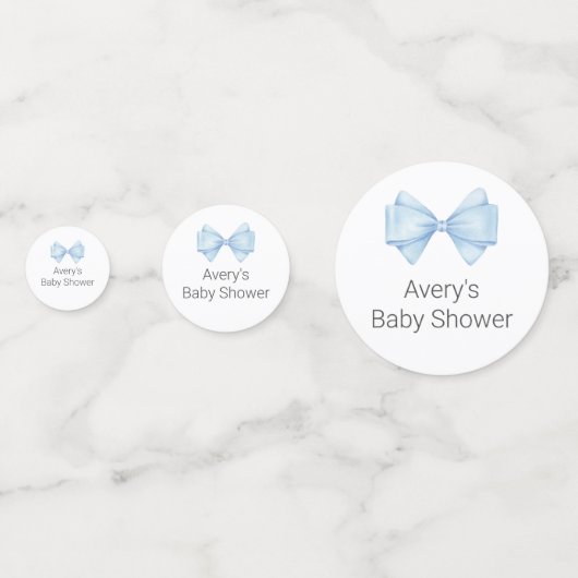 Blue Bow-Baby shower Confetti (Voorkanten)