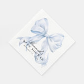 Blue Bow Baby Shower Coquette Bow Servet (Hoek)