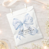 Blue Bow Baby Shower Coquette Bow Theme Bedankzakje (Geknipt)