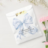 Blue Bow Baby Shower Coquette Bow Theme Bedankzakje (Gezegeld)