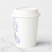 Blue Bow Baby Shower Coquette Bow Theme Papieren Bekers (Links)