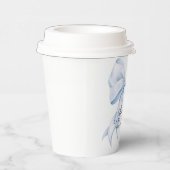 Blue Bow Baby Shower Coquette Bow Theme Papieren Bekers (Rechts)