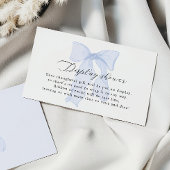 Blue Bow Baby shower Display Shower Informatiekaartje