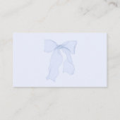 Blue Bow Baby shower Display Shower Informatiekaartje (Achterkant)
