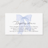 Blue Bow Baby shower Display Shower Informatiekaartje (Voorkant)