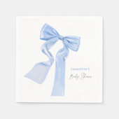 Blue Bow Baby shower Elegant papier Servet (Voorkant)