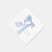 Blue Bow Baby shower Elegant papier Servet (Hoek)