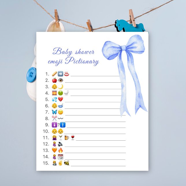 blue bow baby shower emoji Pictionary spel (Creator heeft geüpload)