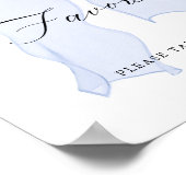 Blue Bow Baby shower gunsten Poster (Hoek)