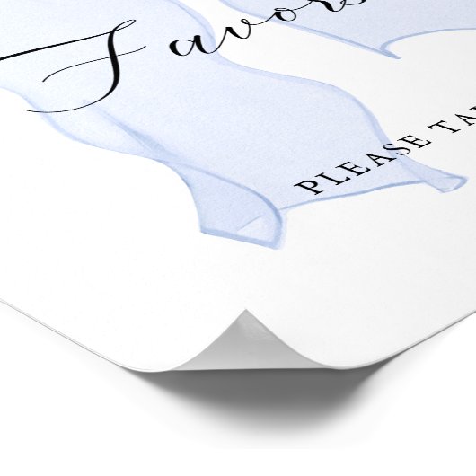 Blue Bow Baby shower gunsten Poster (Hoek)