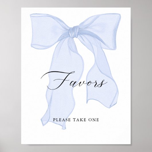Blue Bow Baby shower gunsten Poster (Voorkant)