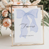 Blue Bow Baby shower gunsten Poster