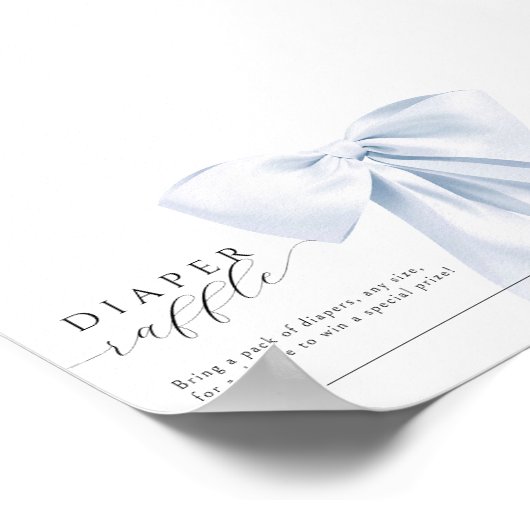 Blue Bow Baby shower Instant Download Poster (Hoek)