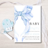 Blue Bow Baby shower Invitation, Blue Coquette Kaart