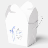 Blue Bow Baby shower Invitation, Jongen Baby showe Bedankdoosjes (Geopend)