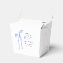 Blue Bow Baby shower Invitation, Jongen Baby showe Bedankdoosjes