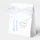 Blue Bow Baby shower Invitation, Jongen Baby showe Bedankdoosjes (Voorkant Zijde)