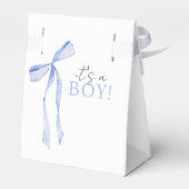 Blue Bow Baby shower Invitation, Jongen Baby showe Bedankdoosjes (Achterkant)