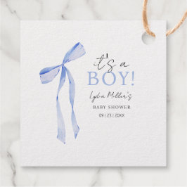 Blue Bow Baby shower Invitation, Jongen Baby showe Bedankjes Labels