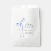 Blue Bow Baby shower Invitation, Jongen Baby showe Bedankzakje (Voorkant)