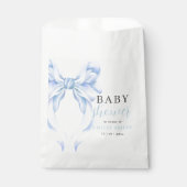 Blue Bow Baby shower Invitation, Jongen Baby showe Bedankzakje (Voorkant)