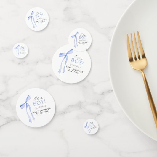 Blue Bow Baby shower Invitation, Jongen Baby showe Confetti (Groep)