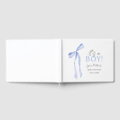 Blue Bow Baby shower Invitation, Jongen Baby showe Gastenboek (Volledig)