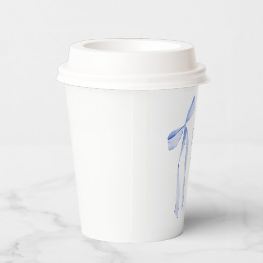 Blue Bow Baby shower Invitation, Jongen Baby showe Papieren Bekers (Rechts)