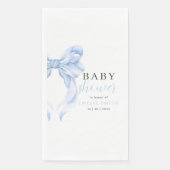 Blue Bow Baby shower Invitation, Jongen Baby showe Servet (Voorkant)