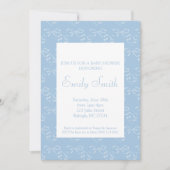 Blue Bow Baby shower Invitation Kaart (Voorkant)