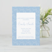 Blue Bow Baby shower Invitation Kaart (Staand voorkant)