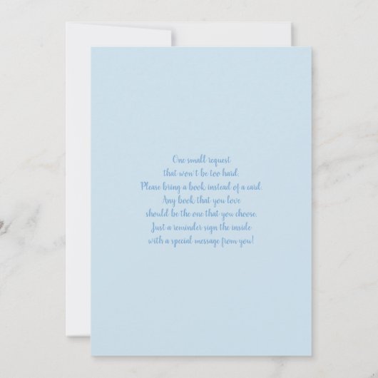 Blue Bow-Baby shower Kaart (Achterkant)