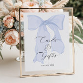 Blue Bow Baby shower Kaarten en geschenken Poster