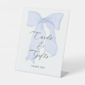 Blue Bow Baby shower Kaarten en geschenken Reclamebord Met Voetstuk (Voorkant)