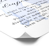 Blue Bow Baby shower Late night luiers Poster (Hoek)