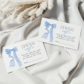 Blue Bow Baby shower Luier Raffle ticket Informatiekaartje