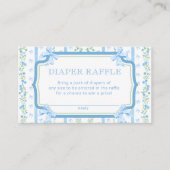 Blue Bow Baby shower Luier Raffle Tickets Informatiekaartje (Voorkant)