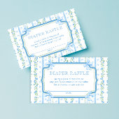 Blue Bow Baby shower Luier Raffle Tickets Informatiekaartje