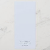 Blue Bow-Baby shower Menu (Achterkant)