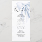 Blue Bow-Baby shower Menu (Voorkant)