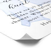 Blue Bow Baby shower Pacifier Hunt Poster (Hoek)