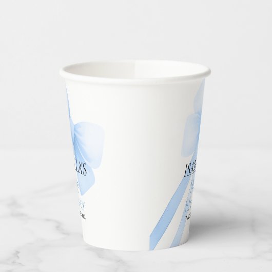Blue Bow-Baby shower Papieren Bekers (Links)