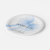 Blue Bow-Baby shower Papieren Bordje (Gekanteld)