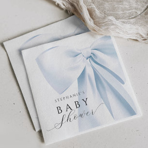 Blue Bow Baby shower Papieren servetten