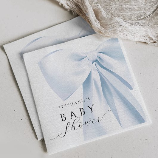 Blue Bow Baby shower Papieren servetten