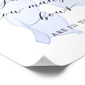 Blue Bow Baby shower Raad eens hoeveel bogen er zi Poster (Hoek)